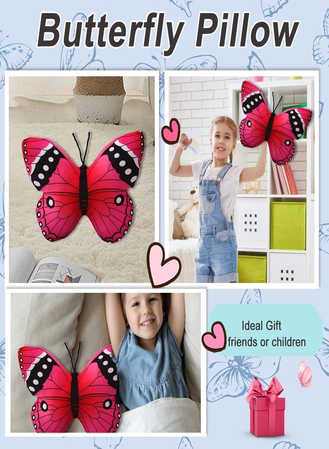 CHELEI2019 15.7" Butterfly Pillow Pink Butterfly Stuffed Animal Plush Toy Decor Gift for Kids - Image 4